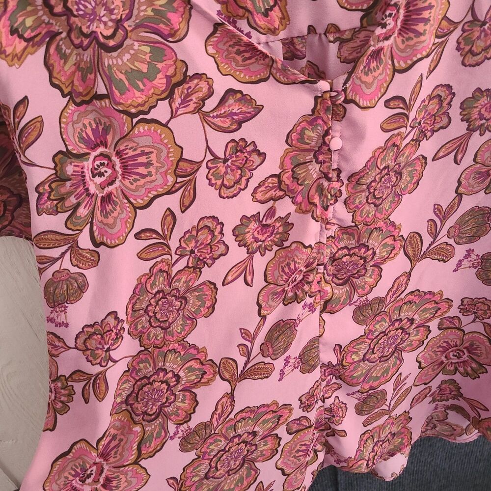 Premise Sz 2X EUC Short Sleeve Knit to Woven Top - Picture 6 of 8